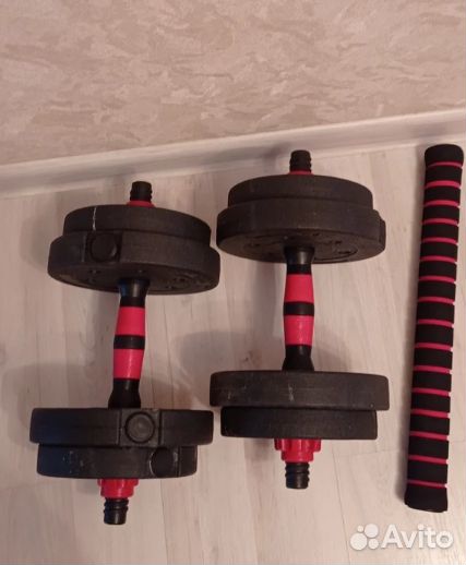 Новые гантели набор 10 кг + штанга