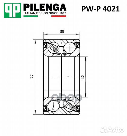 Подшипник ступицы задней PWP4021 pilenga