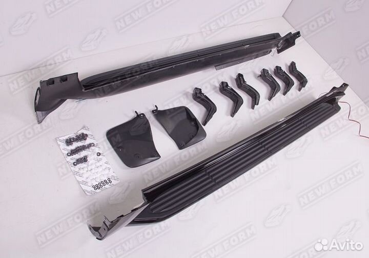 Пороги с подсветкой черные Toyota LC 300