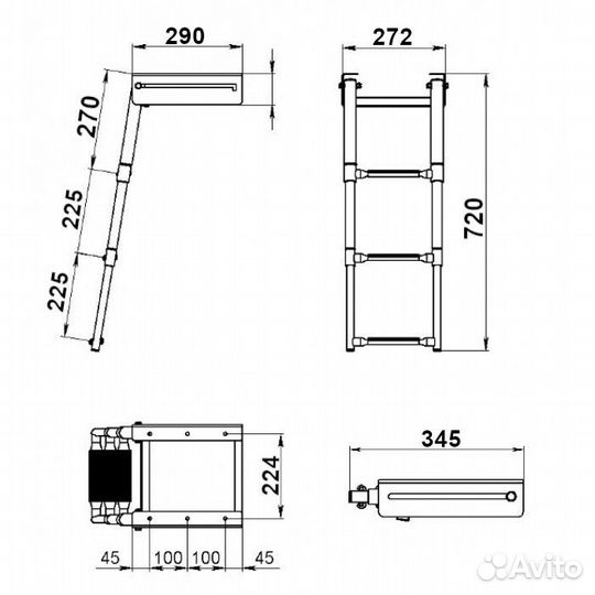 Трап телескопический выдвижной