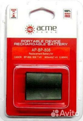 Аккумулятор AcmePower BP-808/BP-809 для Canon HF-2