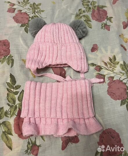 Шапка и снуд для девочки 41-44