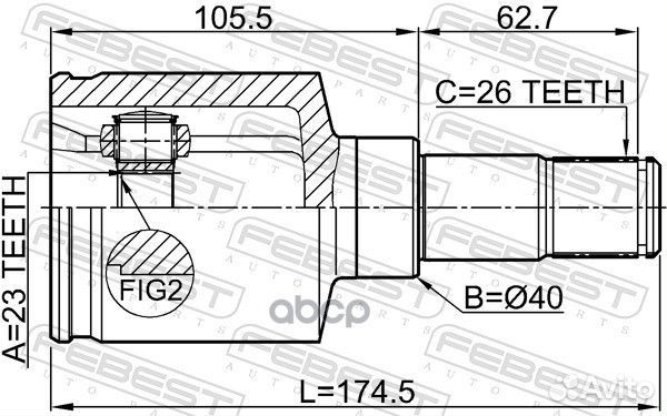 ШРУС ford focus 08-11/C-MAX 07-10 внут.лев. 211