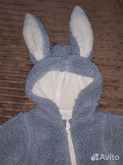 Комбинезон плюшевый зайка (68-74)