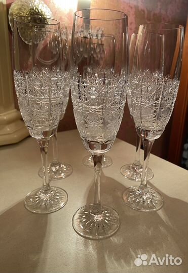 Хрустальные фужеры Чехословакия