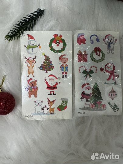 Наклейки детям новогодние