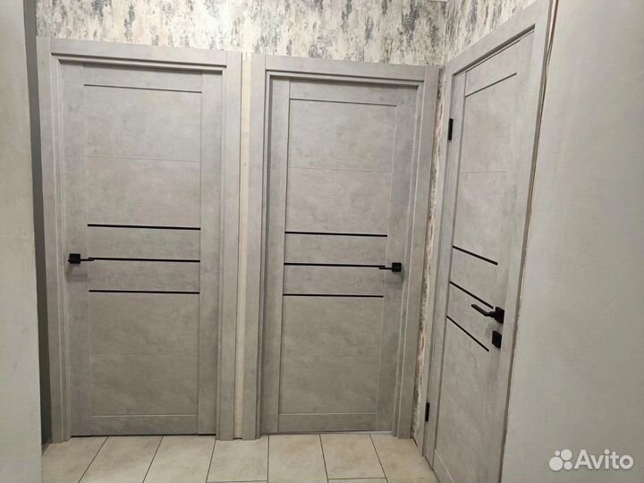 Двери межкомнатные бетон светлый