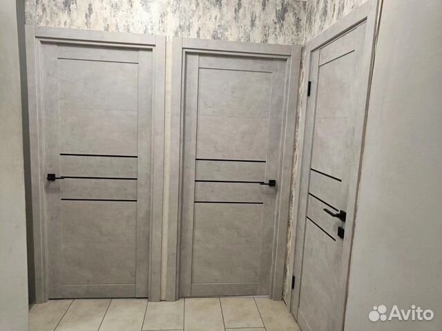 Двери межкомнатные бетон светлый