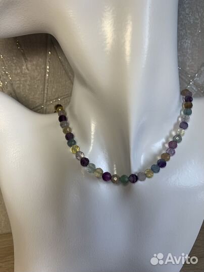 Бусы из натурального природного флюорита