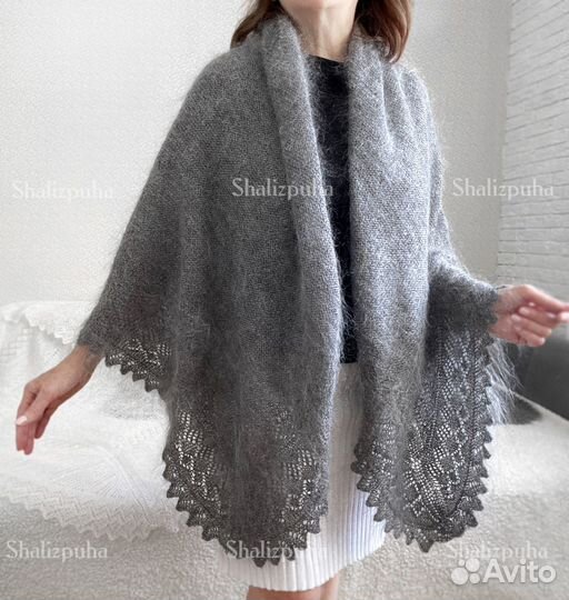 Теплая шаль, пуховый платок 145Х 140 см (321 )