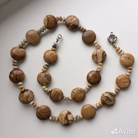 Бусы браслет серьги из яшмы