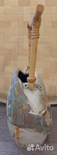 Ваза керамическая с бамбуковыми ручками