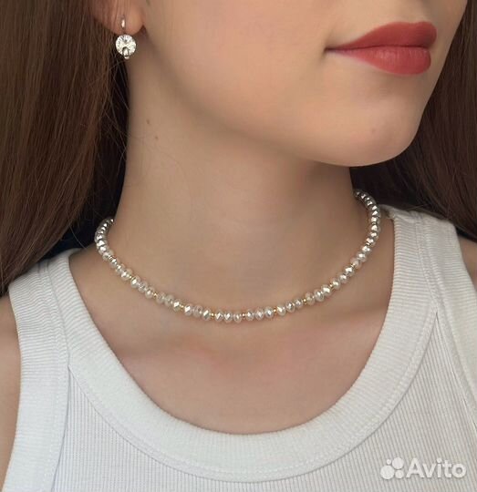 Колье чокер ожерелье из жемчуга 