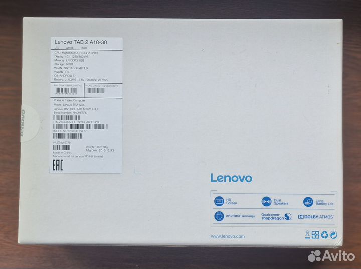 Планшет Lenovo TAB 2 A10-30