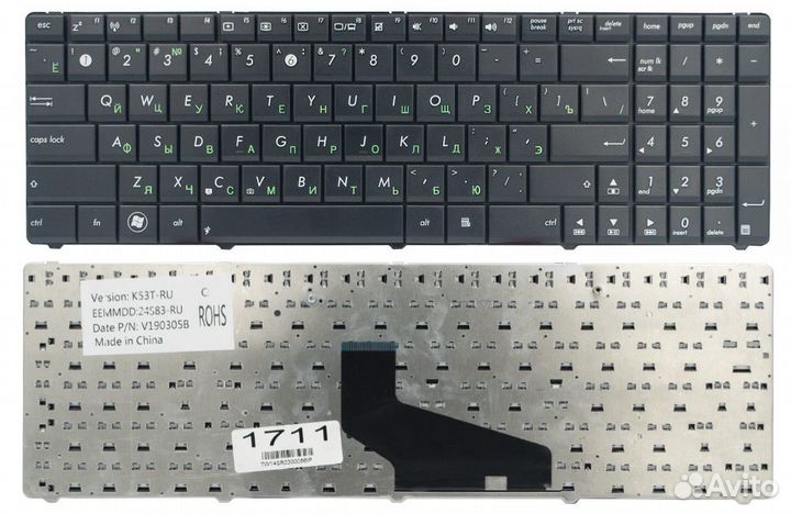 Новая клавиатура для ноутбука Asus A53,X73,X54,K73