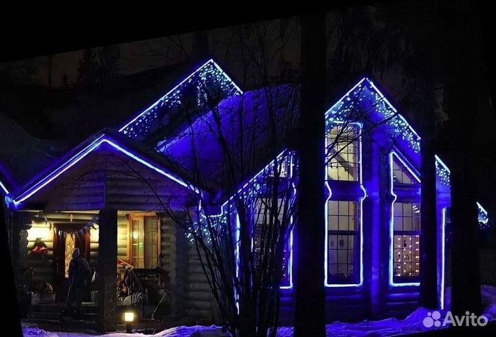 Украшение домов гирляндами