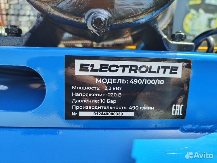 Компрессор воздушный Electrolite 490/100