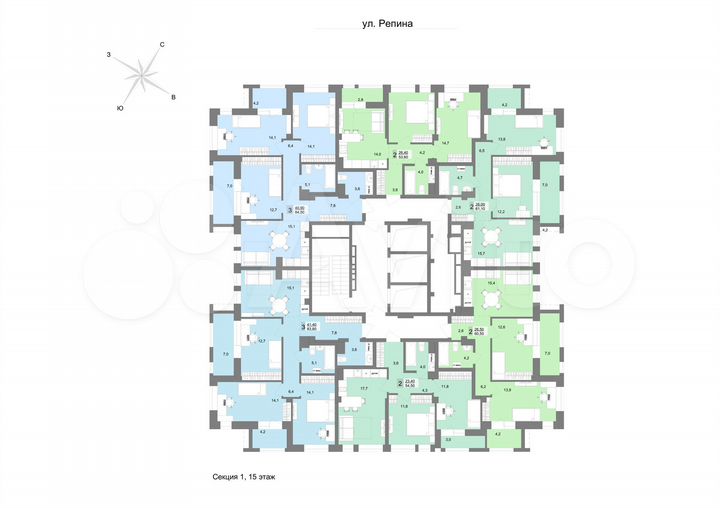 2-к. квартира, 54,5 м², 15/31 эт.