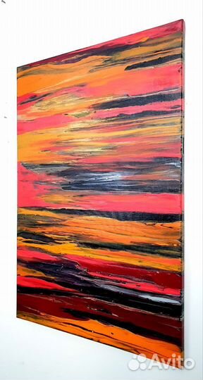 Интерьерная картина большая абстракция закат