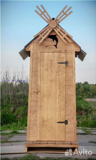 Уличный туалет деревянный ELE1008