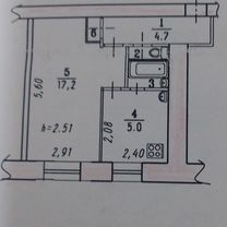 1-к. квартира, 30 м², 1/5 эт.