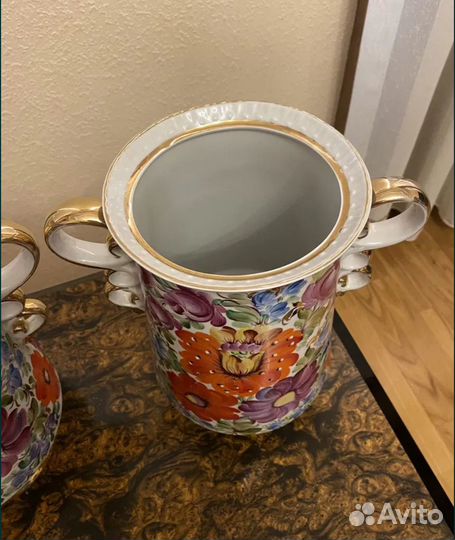 Вазы парные Коростень Киев винтаж фарфор