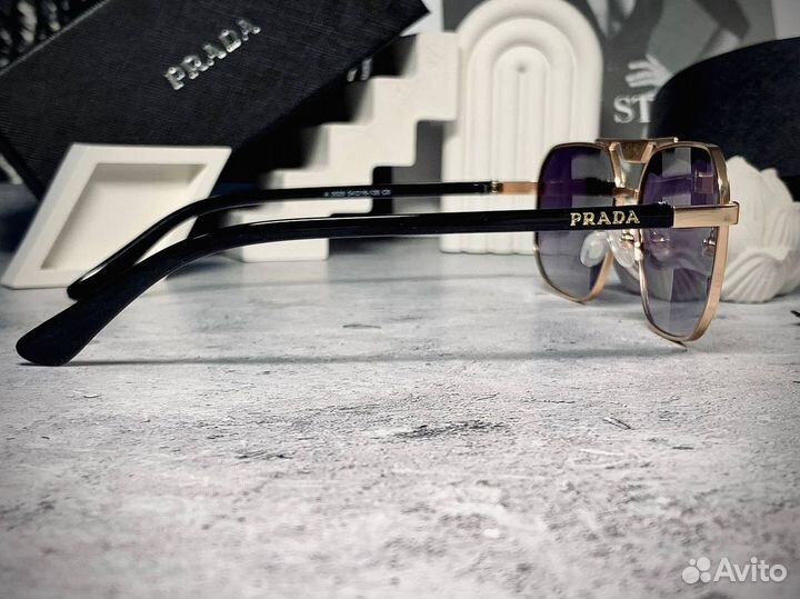 Очки Prada Aviator золотые