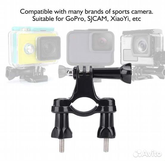 Зажимной хомут на трубы для камер gopro до 3 см