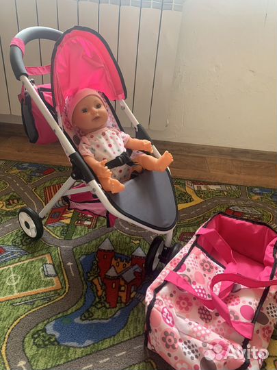 Пупс с коляской