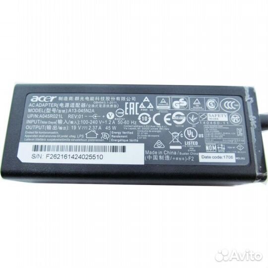 Блок питания ноутбука Acer 19v 2.37a (13-045N2A)