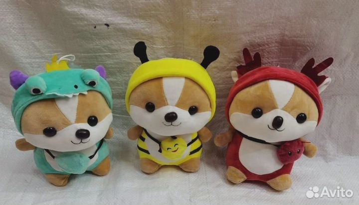 Мягкая игрушка корги в костюме новая