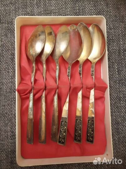 Набор чайных ложек, мельхиор,ссср,винтаж