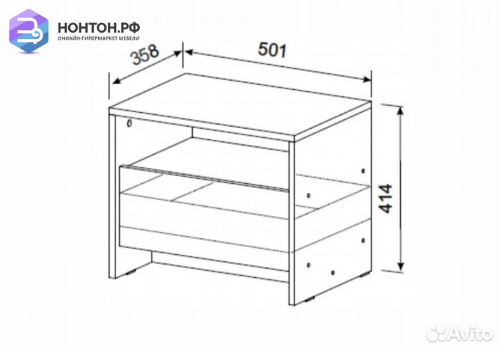Тумба прикроватная Глория дуб золотой / камень тём
