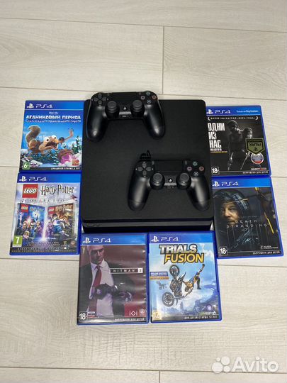 Sony PS4 slim 500gb /2 геймпада /18 игр