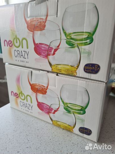 Стаканы богемское стекло neon crazy