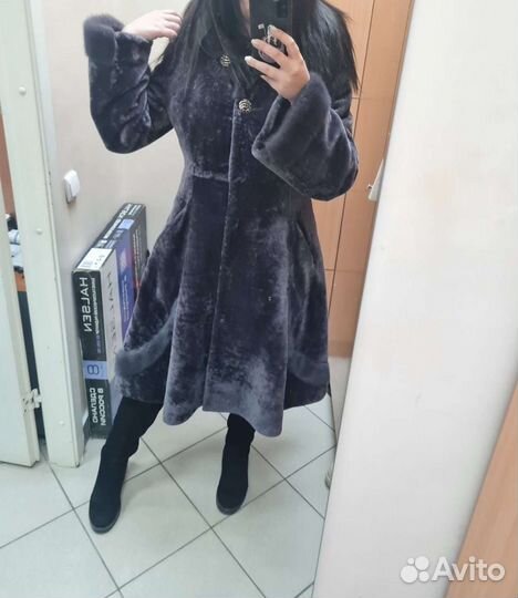 Шуба мутоновая с норкой
