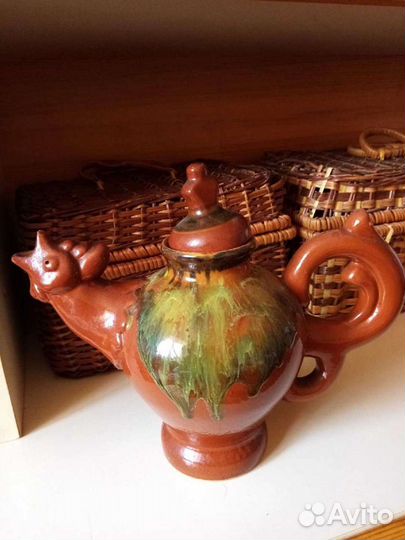 Керамический заварочный чайник петух времен СССР