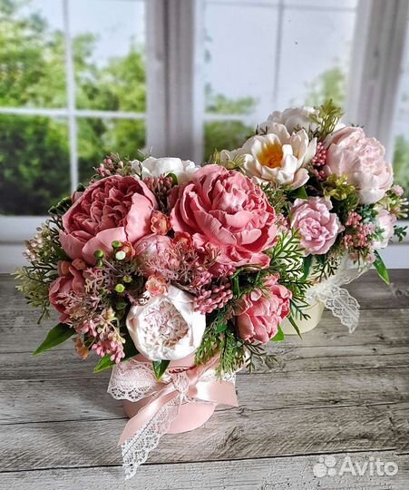 Букеты пионов из мыла ручной работы