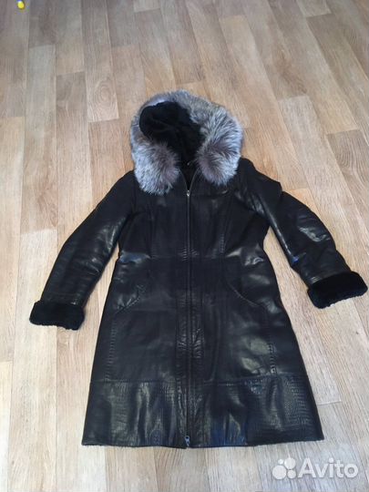 Натуральный кожаный плащ