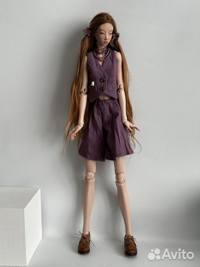 Льняной костюм для кукол bgd формата 1/4