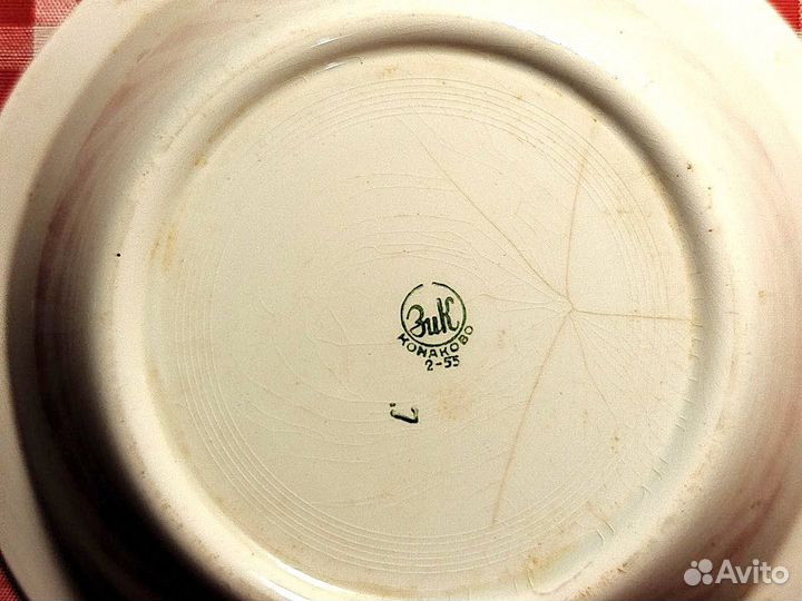 Редчайшая тарелка. Фаянс.(зик Конаково) 1955г