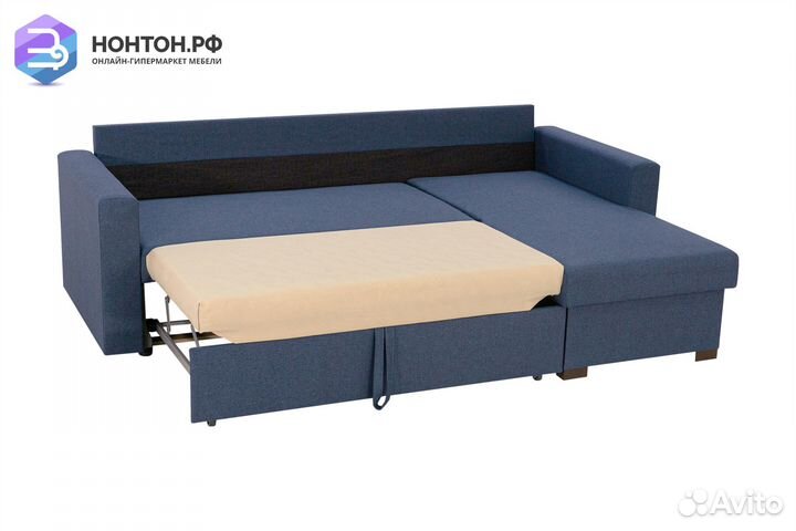 Диван угловой дельфин Джессика синий