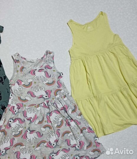 Два сарафана и платье h&m на девочку 4-5 лет