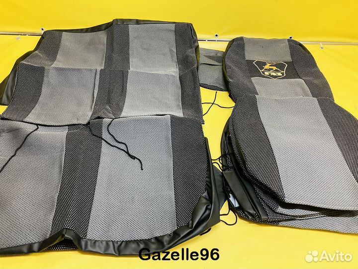 Чехлы на Газель Бизнес Фермер комбин. серые