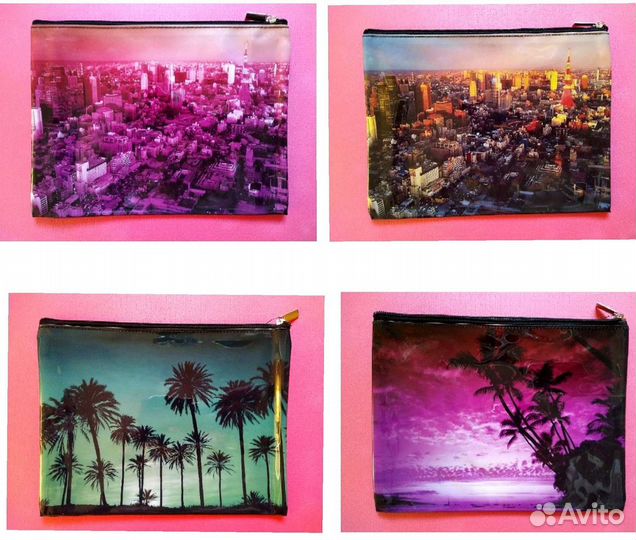 Косметички на молнии с ремешком