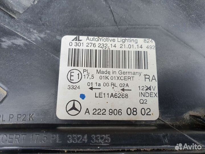 Фара правая W222 w 222