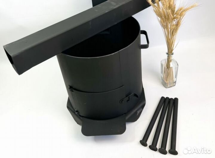 Печь для казана с трубой Премиум