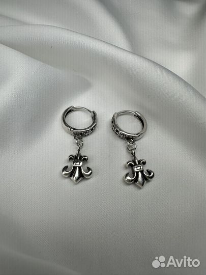 Chrome hearts серьги с лилиями