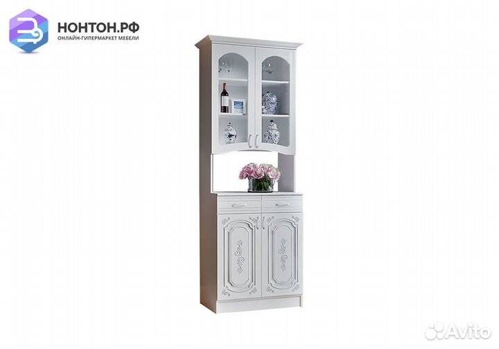 Буфет Лиза-2 2-х створчатый белый глянец