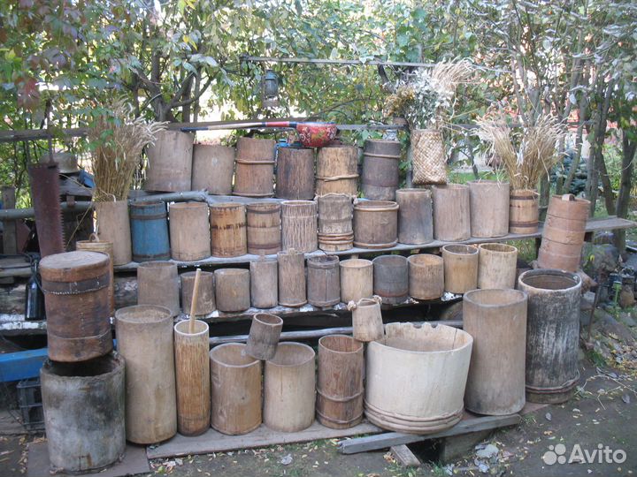 Ведро из дерева цельная кадка ступа